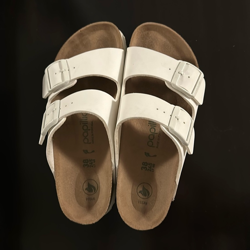 White Birkenstock Papillio Platform Sandals